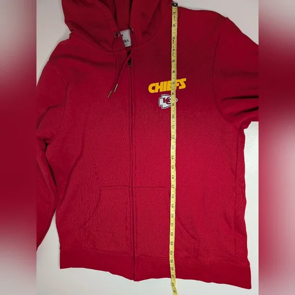 Fanatics Mens Large Chiefs Red Zip Up Jacket Hooded - Picture 8 of 10
